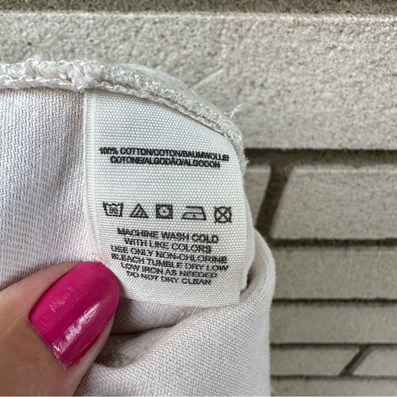 Free People White Run Away Slouch Button Raw Shorts Size 24 - Picture 8 of 9